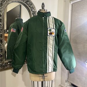 Vintage Men’s Ford Cobra Racing Lined Jacket Size Medium Forest Green Color